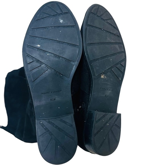 Marc Fisher Boots Over the Knee Fitted Pointed Toe Minimalist Fall Black 6.5 - Picture 4 of 6